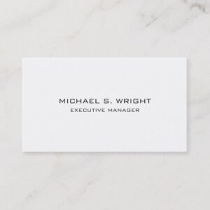 Elegant Plain Simple Black White Professional Business Card