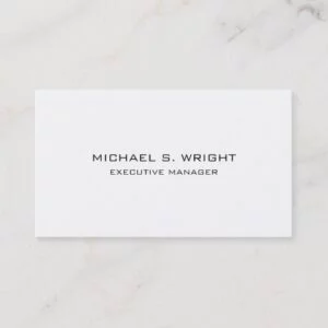 Elegant Plain Simple Black White Professional Business Card