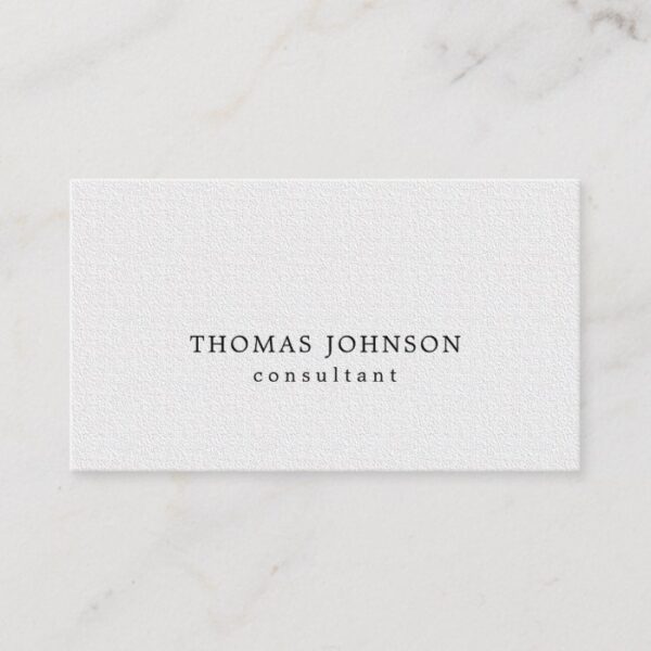 Elegant PRINTED Kraft Texture White Consultant Business Card