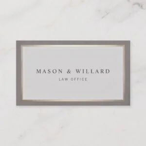 Elegant Professional Attorney Gold Border Business Card