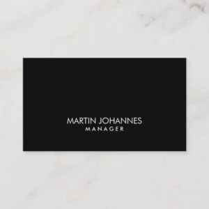 Elegant Professional Black Plain Business Card