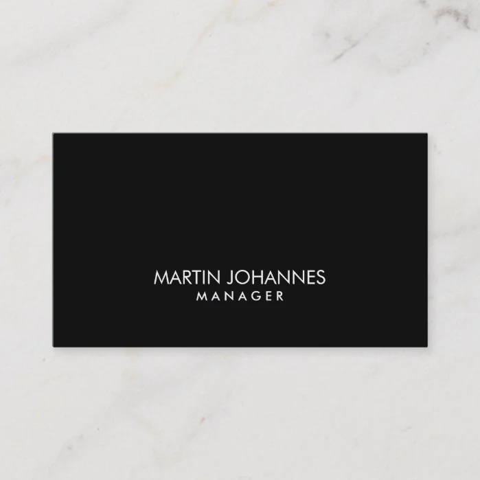 Elegant Professional Black Plain Business Card