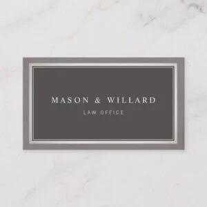 Elegant Professional Charcoal Gray Business Card
