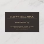 Elegant Professional Executive Lawyer Dark Brown Business Card