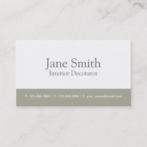 Elegant Professional Interior Design Decorator Business Card