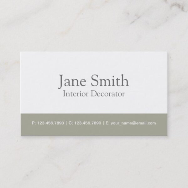 Elegant Professional Interior Design Decorator Business Card