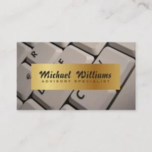 ELEGANT PROFESSIONAL KEYBOARD COMPUTER WRITER BUSINESS CARD