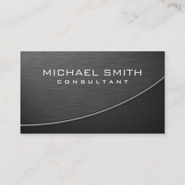 Elegant Professional Modern Plain Metal Black Business Card