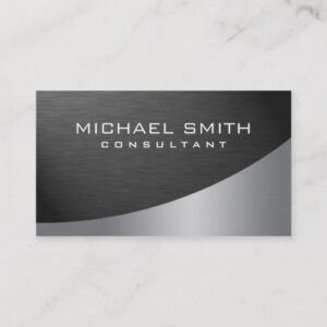 Elegant Professional Modern Plain Metal Silver Business Card