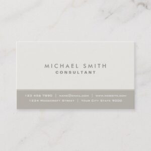 Elegant Professional Plain Beige Modern Simple Business Card