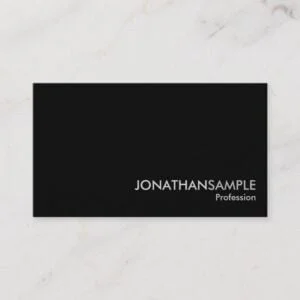Elegant Professional Plain Black White Grey Matte Business Card
