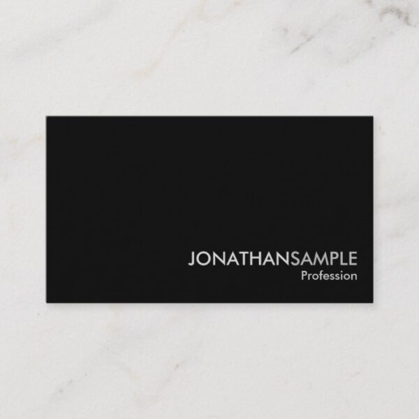 Elegant Professional Plain Black White Grey Matte Business Card