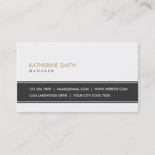 Elegant Professional Plain Simple White Fashion Business Card