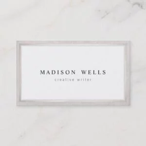 Elegant Professsional White with Silver Border Business Card