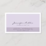 Elegant Purple White Simple Professional Modern Business Card