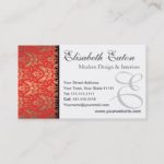 Elegant Red, Gold and Black Women’s Corporate Business Card