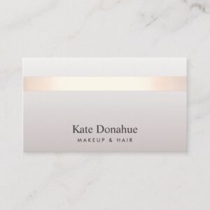 Elegant Rose Gold Striped Modern Stylish Taupe Business Card