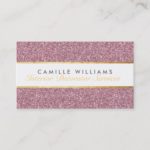 ELEGANT sparkly glamorous gold foil glitter pink Business Card