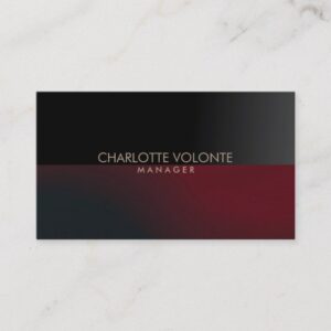 Elegant Stylish Dark Gray Red Artwork Professional Business Card