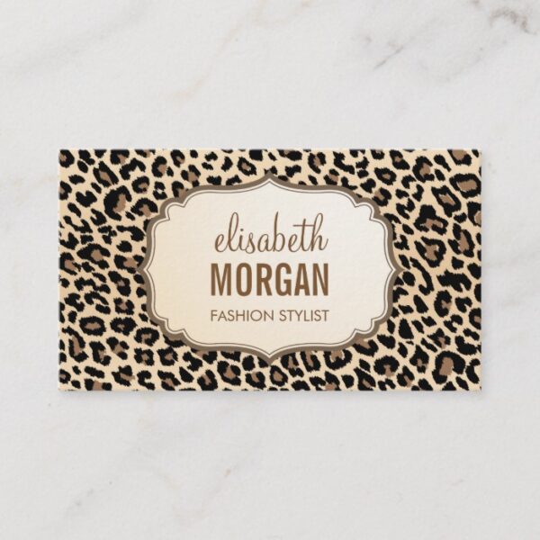 Elegant Stylish Leopard Print Girly Pattern Business Card