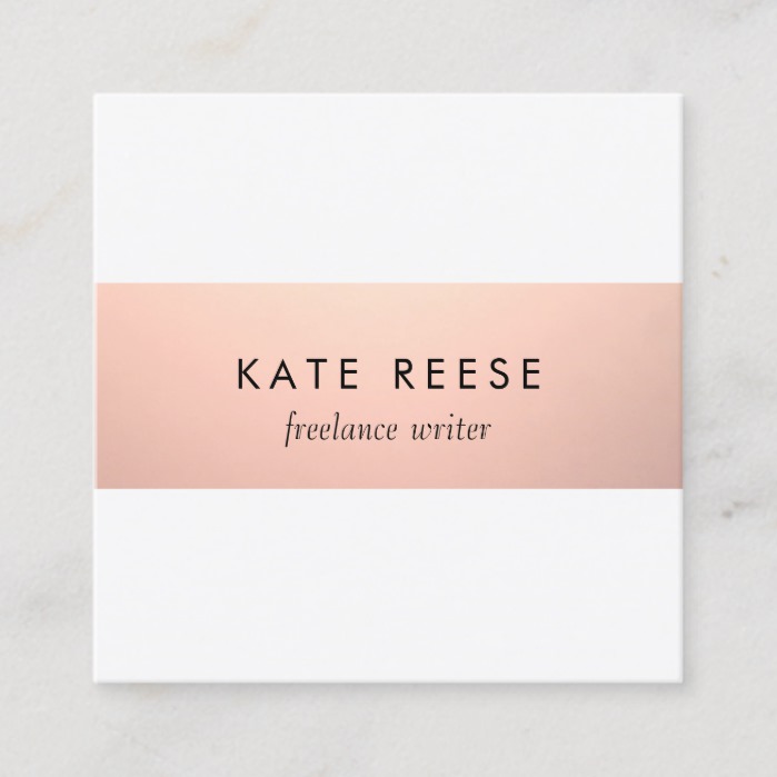 Elegant Stylish Modern Rose Gold Stripe Square Business Card