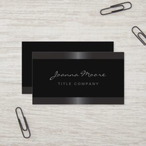 Elegant stylish satin gray border black business card