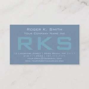 Elegant Teal Green Textured Monogram Class Business Card