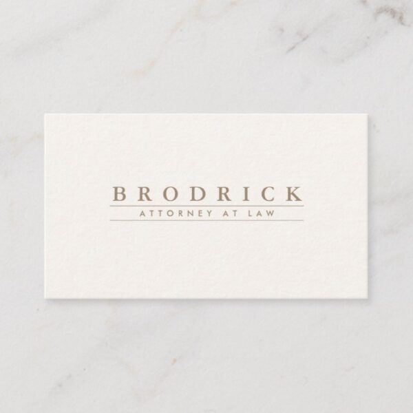 Elegant Traditional Ivory Professional Business Card