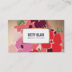 Elegant Vintage Painted Floral Art Designer Business Card