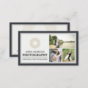 Elegant Wedding Photographer Photography Business Card