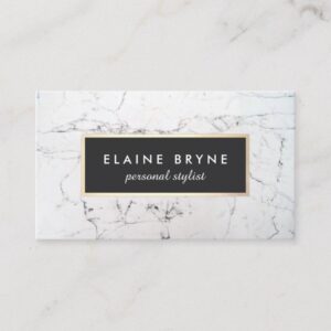 Elegant White Marble Makeup Artist Beauty Business Card