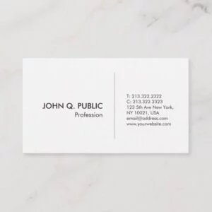 Elegant White Modern Professional Simple Business Card