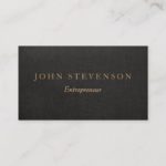Entrepreneur Professional Black Linen Look Vintage Business Card