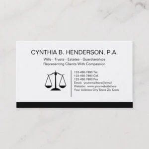Estate Attorney Business Cards