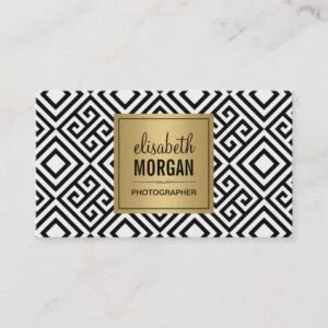 Event Photographer - Modern Abstract Gold Logo Business Card