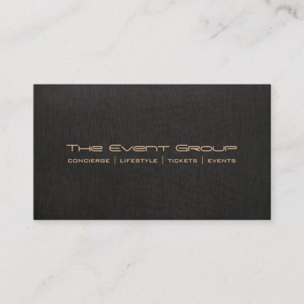 Event Planner Black Linen "look"  Professional Business Card