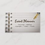 Event Planner Simple Notebook Professional Business Card