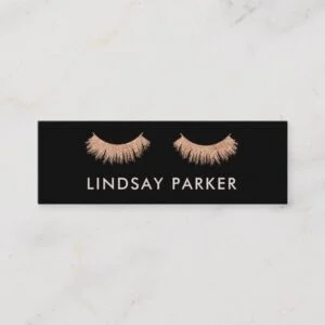 Eyelashes Makeup Artist Black Mini Business Card