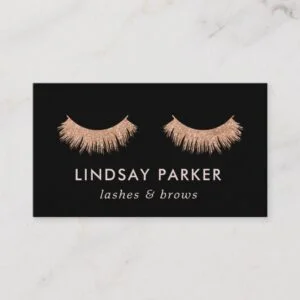 Eyelashes Makeup Artist Rose Gold Business Card