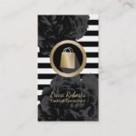 Fashion Consultant Shopper Modern Stripes Floral Business Card