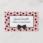 Fashionable Pink and Black Polka Dot Mommy Card