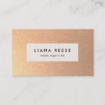 FAUX Rose Gold Subtle Glitter Beauty Salon Business Card