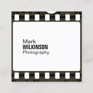 Film tape negative frame square business card