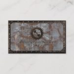Fitness Trainer Rusty Grunge Metal Professional Business Card