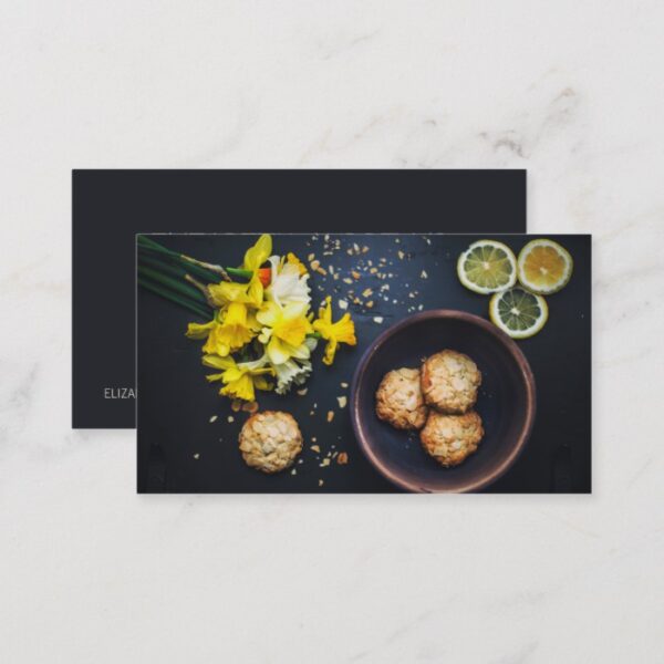 Food photography professional simple blue modern business card