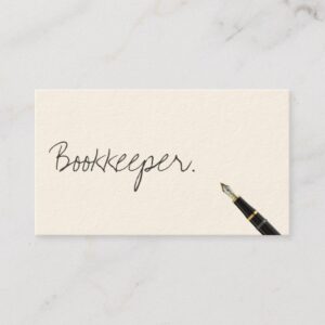 Free Handwriting Script Bookkeeper Business Card
