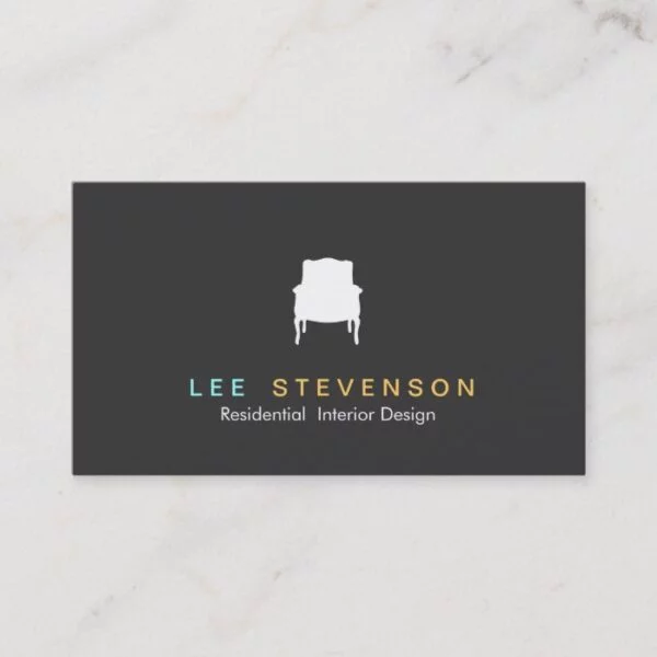 French Chair Logo Interior Designer Business Card