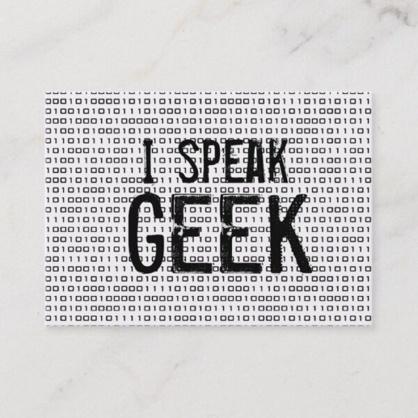 Geek speak business card