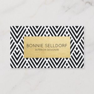 Geometric Black White Business Card