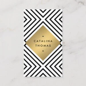 Geometric Mod Bold Black and White Pattern Business Card